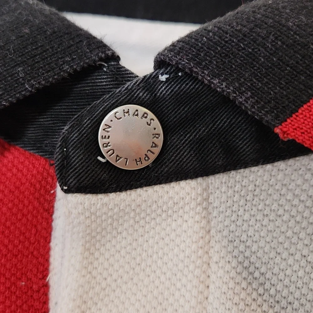 Men's vintage Chaps Ralph Lauren Polo Shirt longsleeve pique colorblock size M